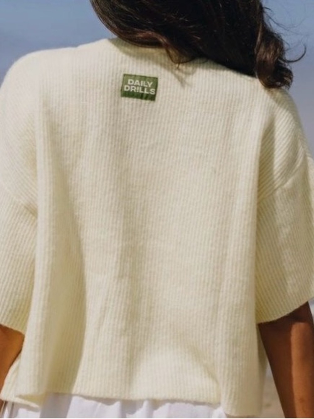 Daily Drills Yellow Ribbed Short-Sleeve Sweater